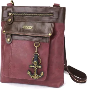CHALA GEMINI Crossbody PU leather Gift Messenger Bag Burgundy