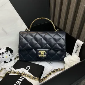 Chanel Coco Handle Bag in Black Leather - Preloved Designer Handbag