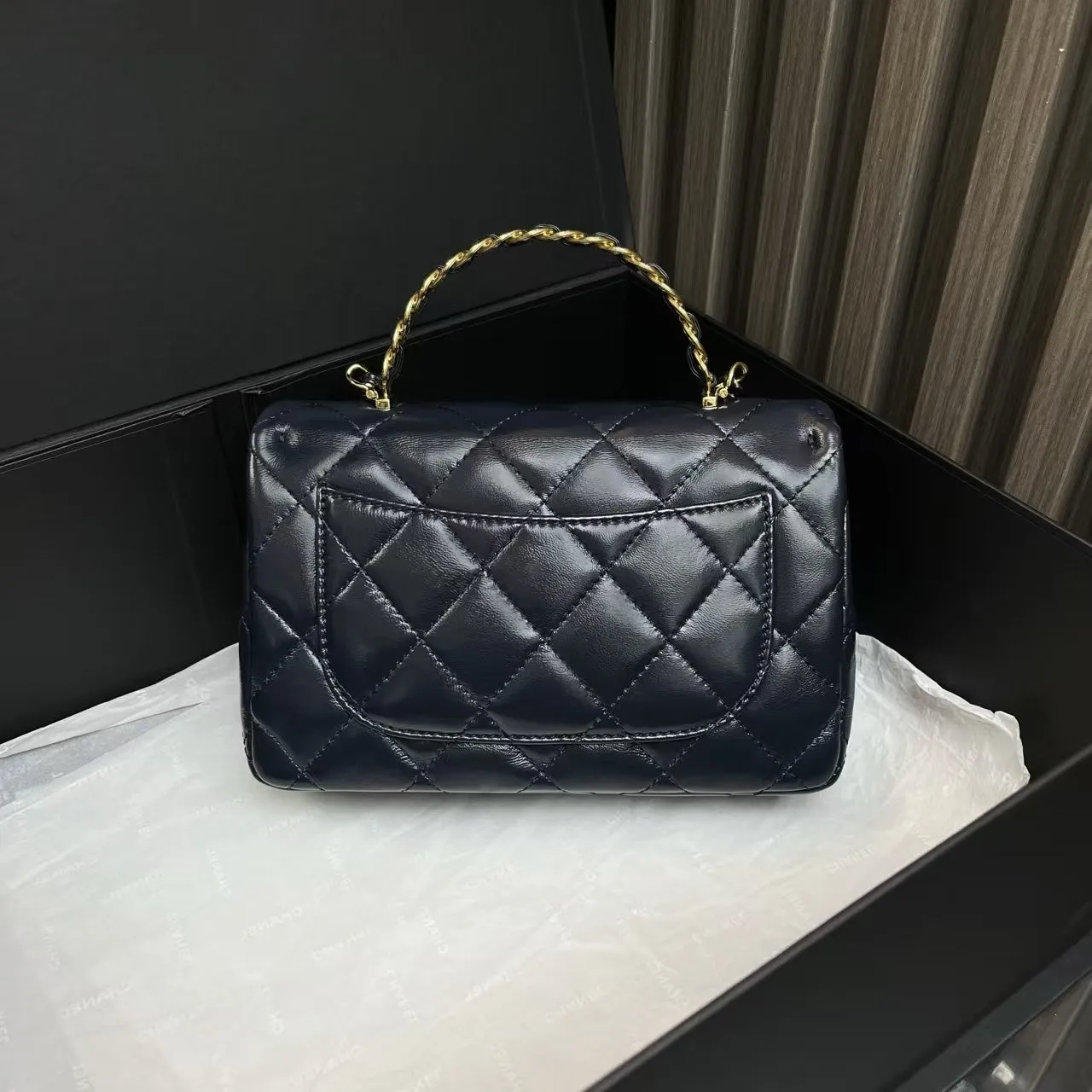 Chanel Coco Handle Bag in Black Leather - Preloved Designer Handbag