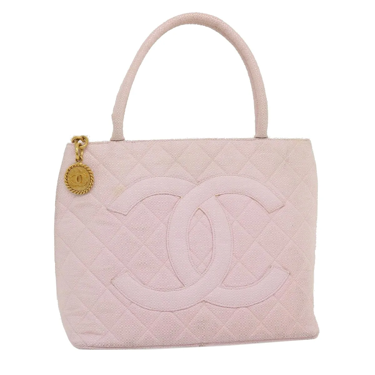 CHANEL COCO Mark Tote Bag cotton Pink CC  29713A