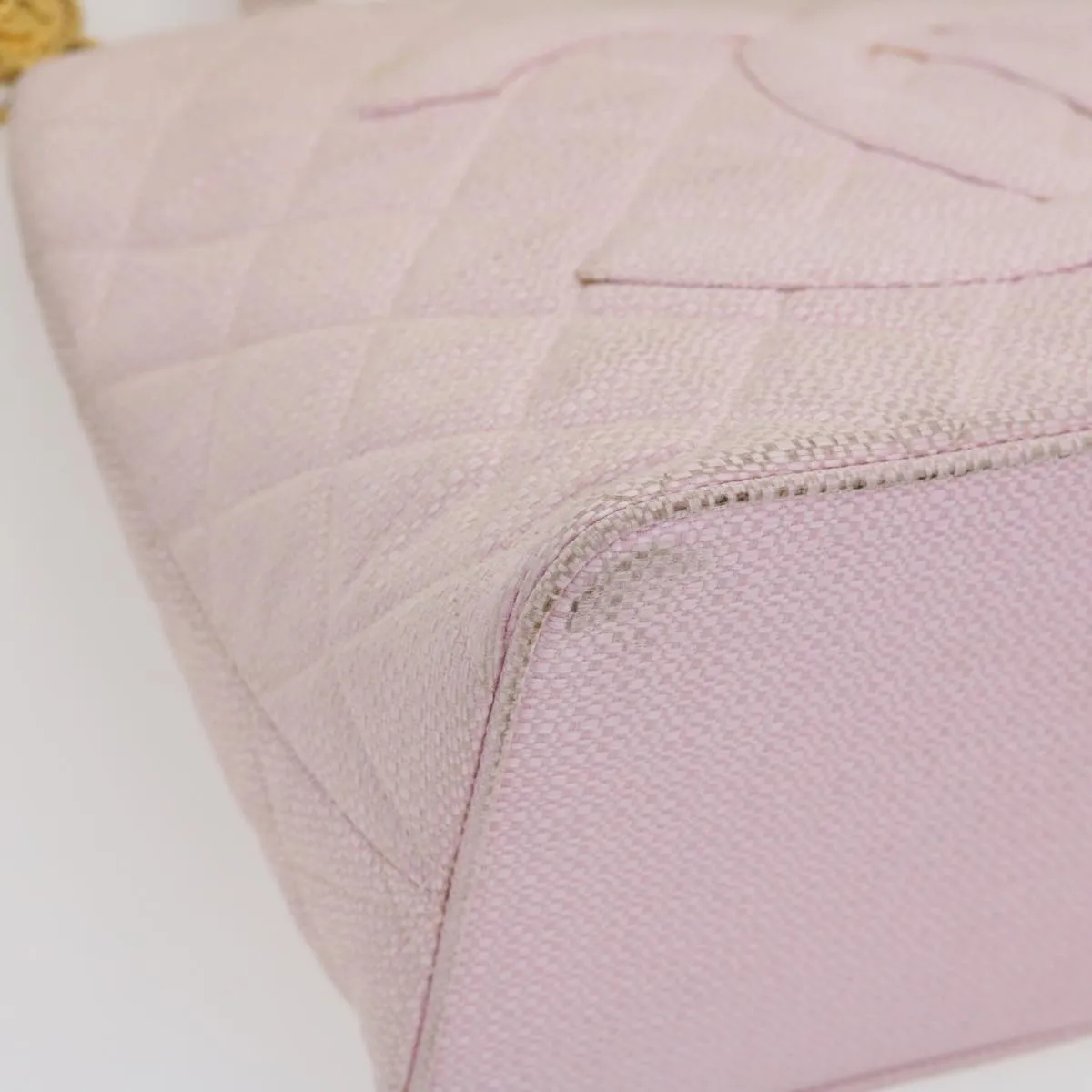 CHANEL COCO Mark Tote Bag cotton Pink CC  29713A