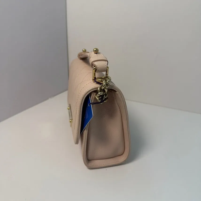 Chanel Preloved Flap Bag with Handle in Beige Leather ‑ Top Handle Bag