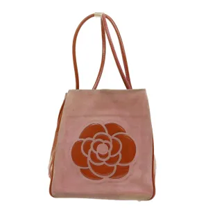 CHANEL Shoulder Bag Suede Pink CC  bs6446