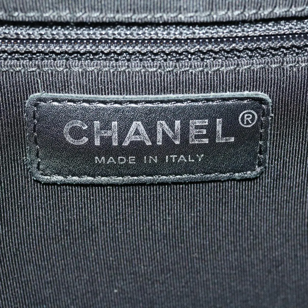 CHANEL Turn Lock Chain Shoulder Bag Wool Gray CC  30734A