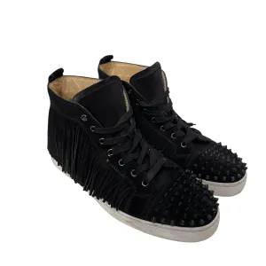Christian Louboutin/Hi-Sneakers/EU 43.5/Suede/BLK/Tassel/FRINGE/SPIKE TOES