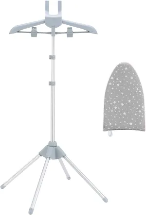 CINPIUK Garment Steamer Rack & Garment Ironing Glove for Steaming Clothes, Adjustable StandingGarment Hanger Handled Mini Ironing Board, Hanging Steamer Ironing Accessories for Clothes, Grey