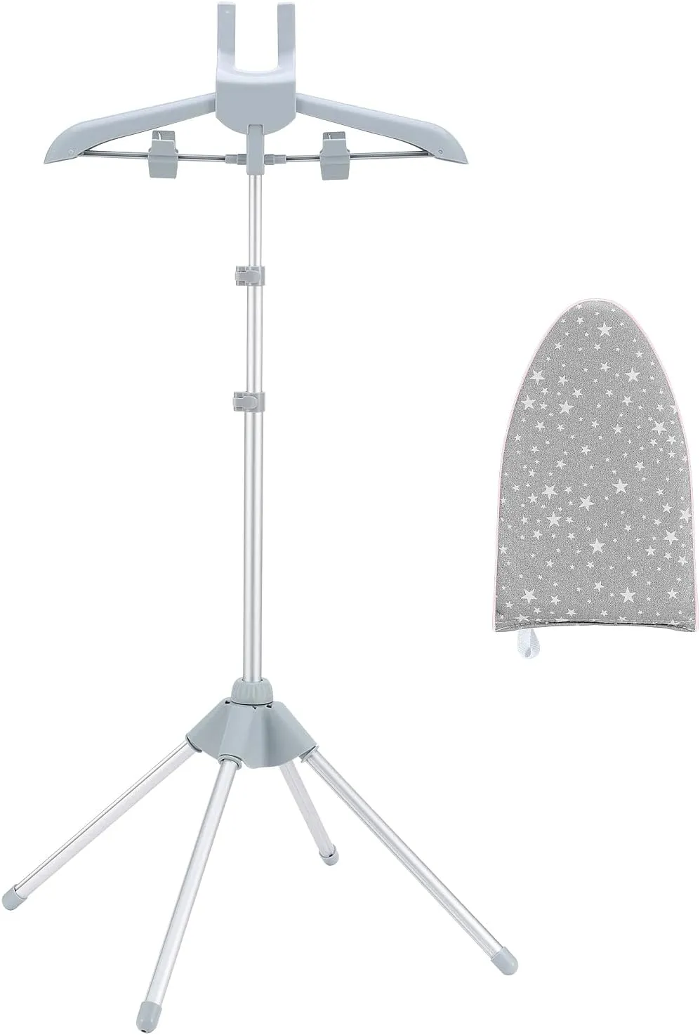 CINPIUK Garment Steamer Rack & Garment Ironing Glove for Steaming Clothes, Adjustable StandingGarment Hanger Handled Mini Ironing Board, Hanging Steamer Ironing Accessories for Clothes, Grey