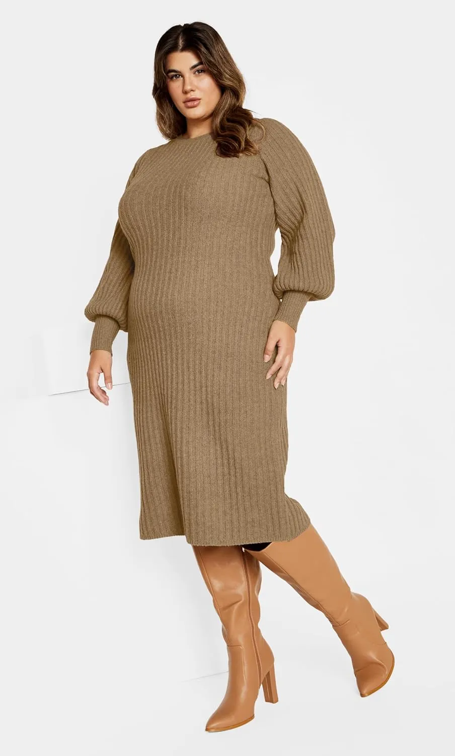 City Chic Women's Dress-Saskia Rib