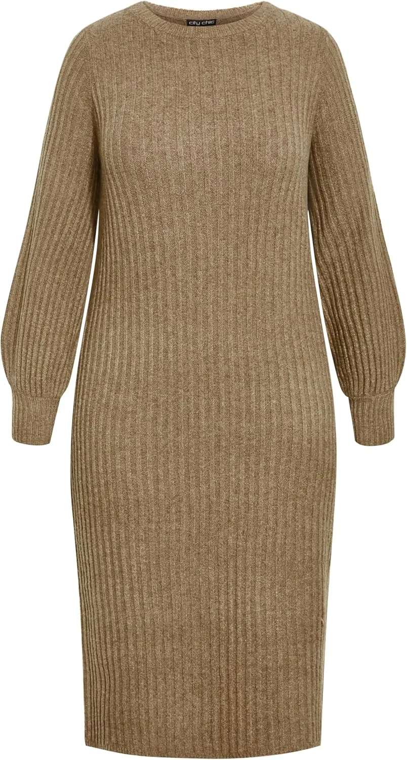 City Chic Women's Dress-Saskia Rib