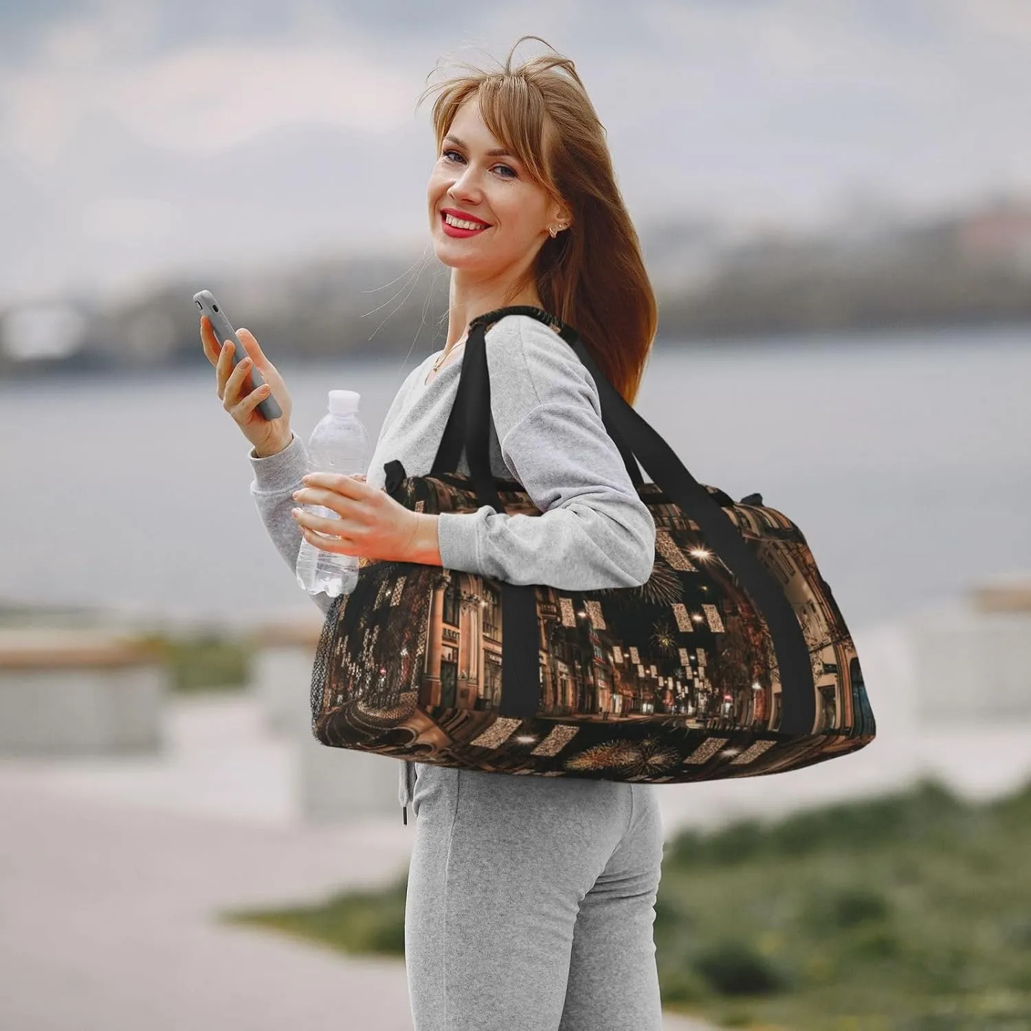 City Street Travel Duffel Bag Large Foldable Waterproof Overnight Bag For Beach Swim Bags Pool Sports Gym