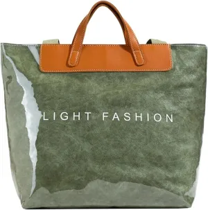 Clear PVC Tote Bag for Women Letters Print Large Plastic Shoulder Bags Handbags for Work Travel
