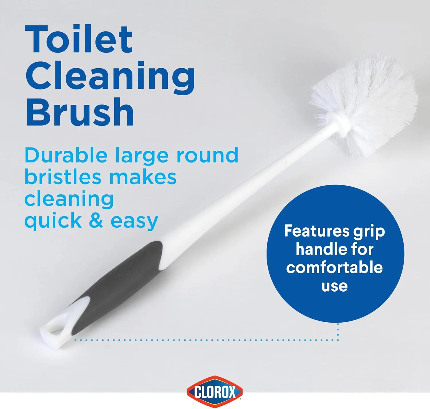 Clorox Toilet Bowl Brush & Plunger Combo Set with Storage Caddy - Toilet Plunger for Bathroom, Bathroom Organizers & Storage, Bathroom Accessories, Toilet Unclogger, Long Handled Toilet Brush