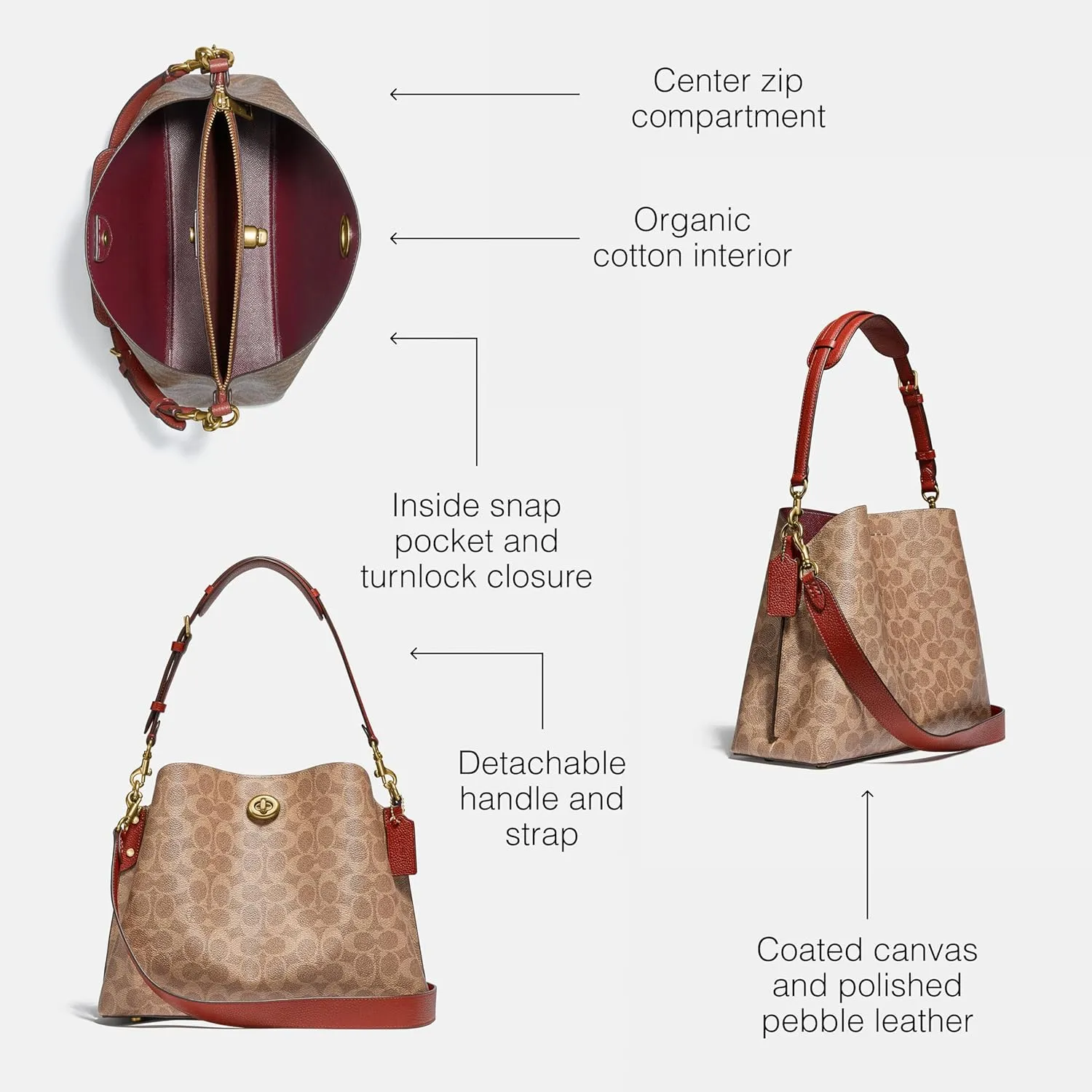 Coach Women's Polished Pebble Leather Willow Shoulder Bag