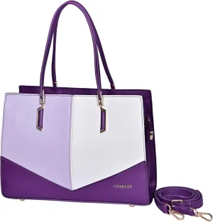 Color Block Tote Bag for Women – Faux Leather Handbag with Top Handles and Shoulder Strap – Stylish Large Purse for Daily Use