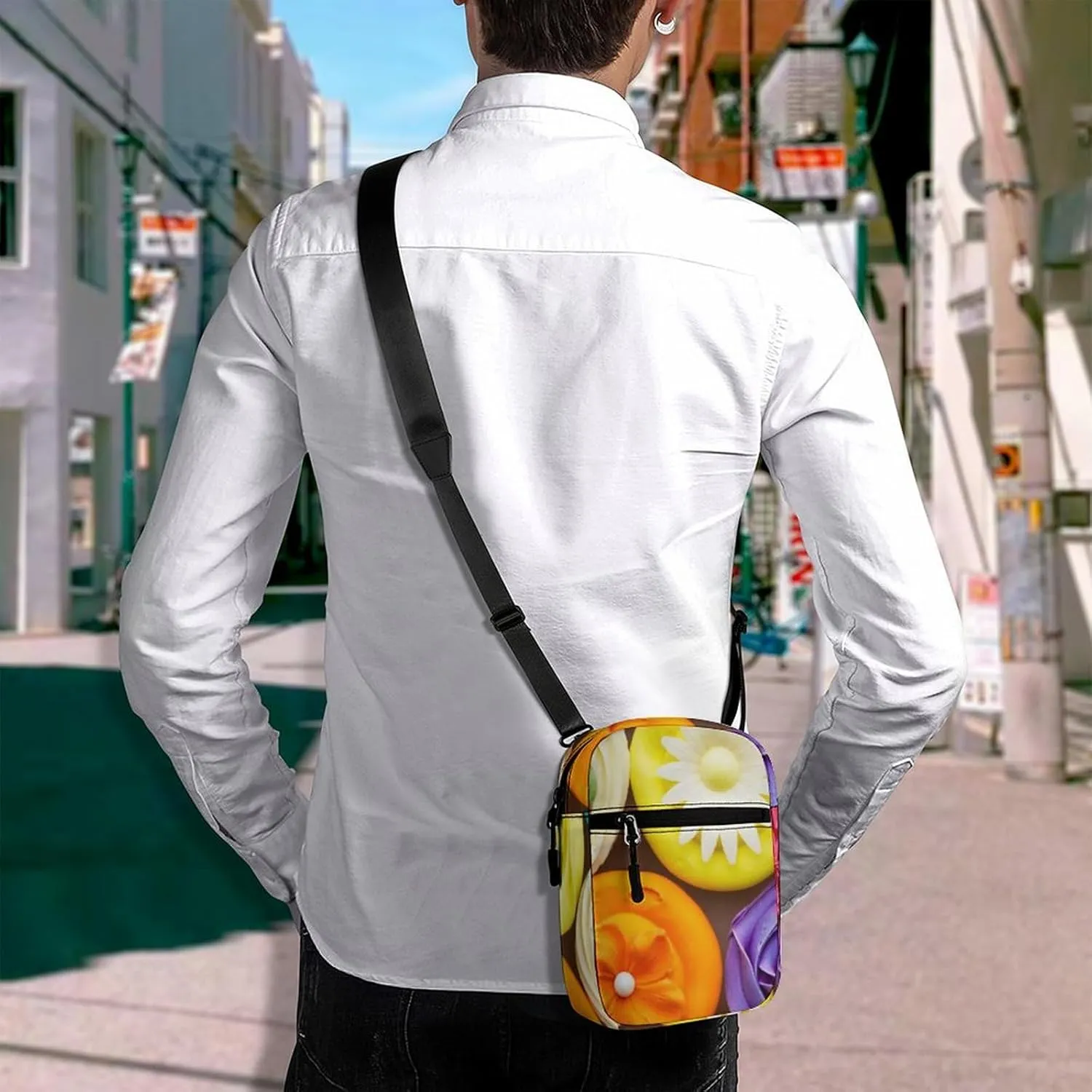 Colorful Cup Cakes Seamless Texture Adjustable Fanny Waist Pack Pouch, Waterproof Crossbody Runners Bag Wallet for Gym Hiking Fitness Women Men 6.1 x 2.2 x 7.9 inch