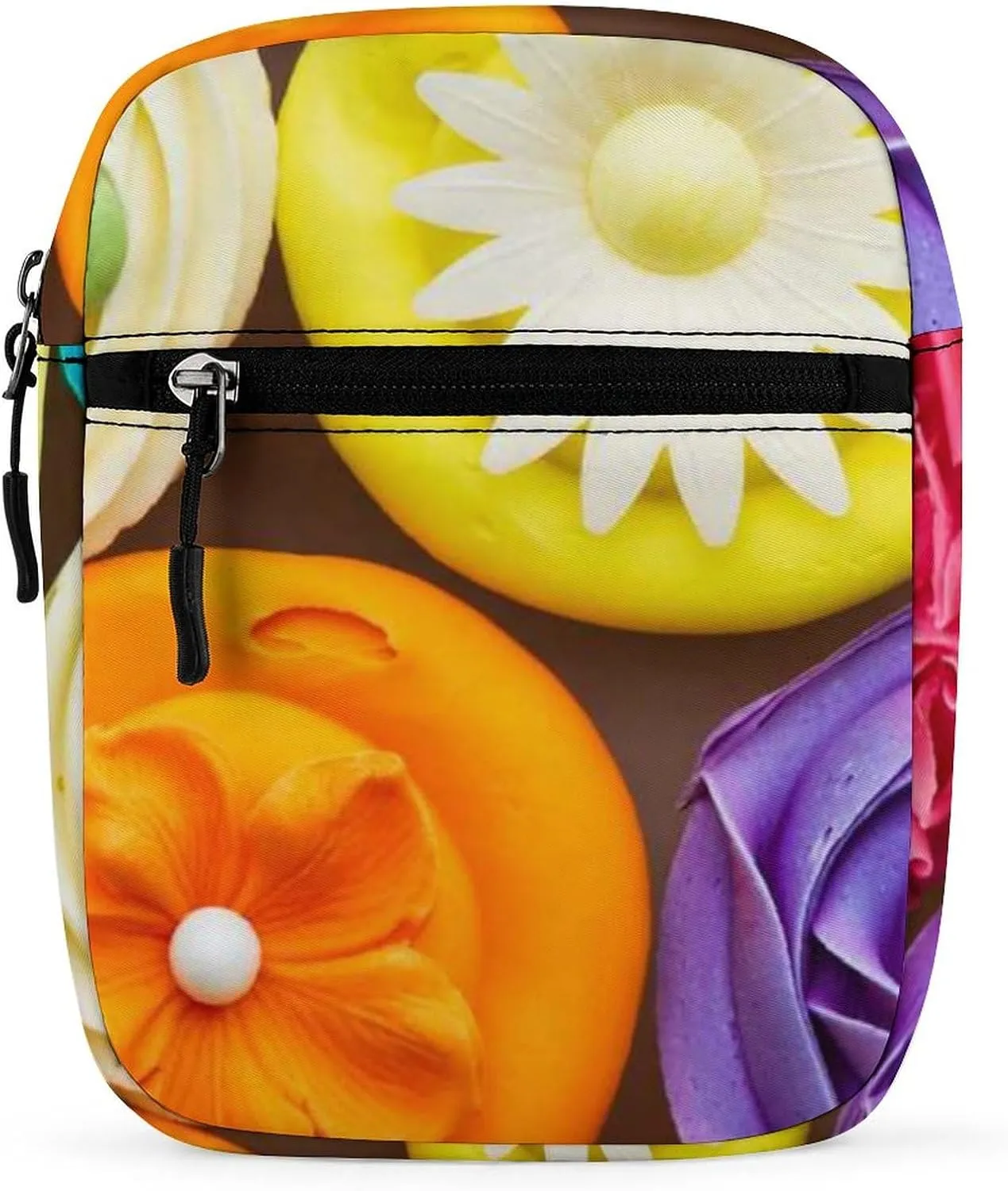 Colorful Cup Cakes Seamless Texture Adjustable Fanny Waist Pack Pouch, Waterproof Crossbody Runners Bag Wallet for Gym Hiking Fitness Women Men 6.1 x 2.2 x 7.9 inch