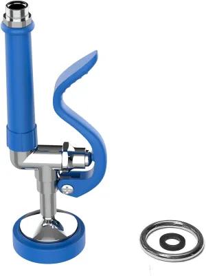 Commercial Sink Sprayer Pre Rinse Spray Valve with Handle Grip Assembly, MSTJRY 1.42 GPM High Pressured Dish Sprayer for Replacement Kit of Commercial Faucet, Polished Chrome (Blue)