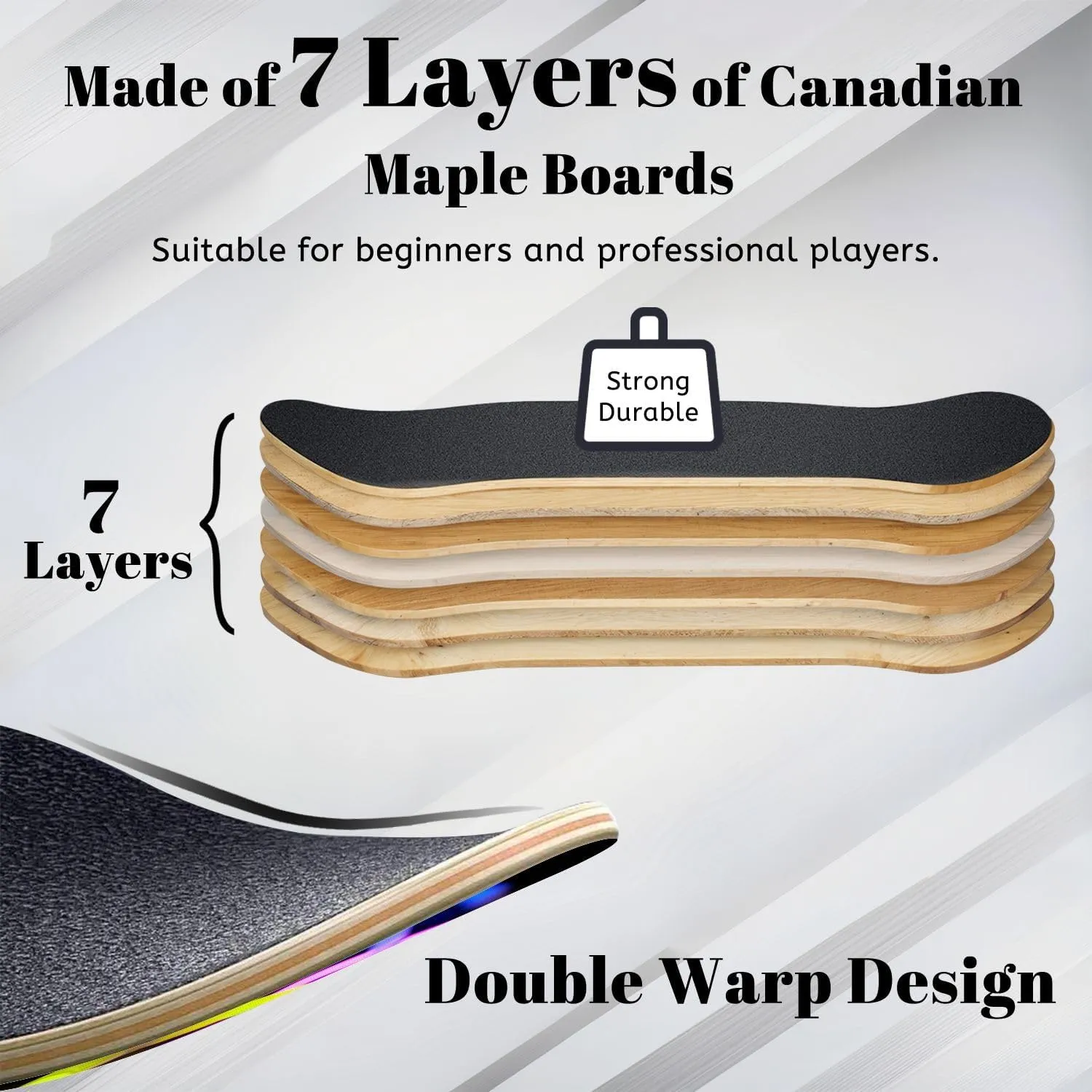 Complete Skateboard with Paper Clip Beginner Skateboard 7-Layer Maple Wood Double Kick Concave Skate Board for Kids, Adults, Teens 31" x 8"