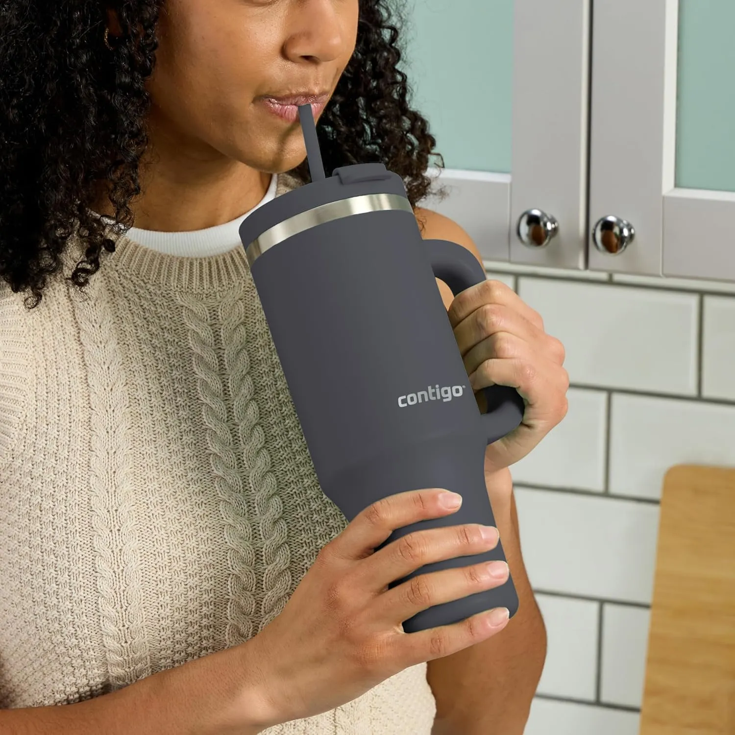 Contigo Streeterville 40oz Tumbler, Stainless Steel Vacuum Insulated, Leak-Proof, Cold for 29 Hours, Darkstone