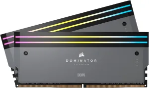 Corsair Dominator Titanium RGB DDR5 32GB (2x16GB) DDR5 6000MHz CL30 AMD Expo Intel XMP iCUE Compatible Computer Memory – Gray (CMP32GX5M2B6000Z30)