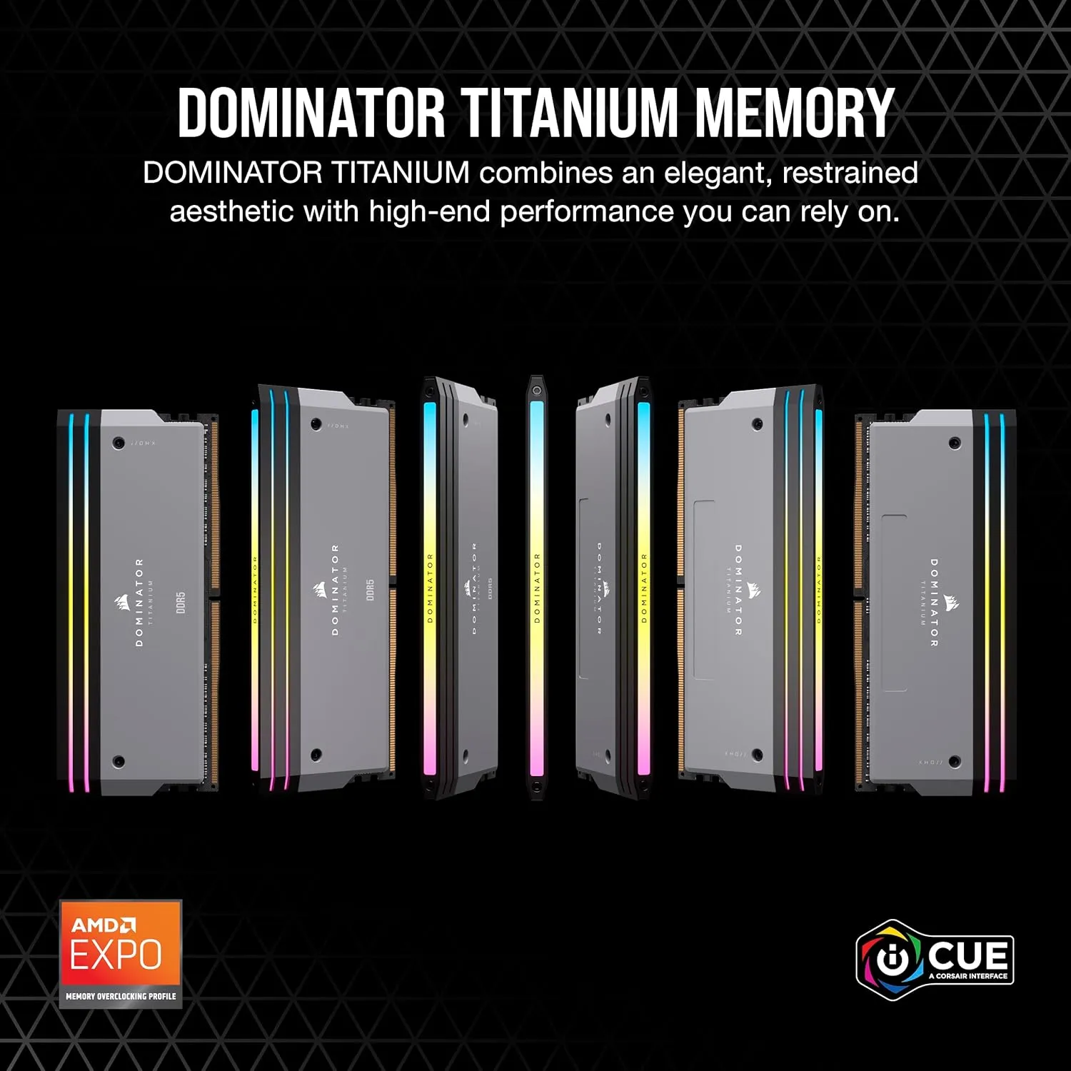Corsair Dominator Titanium RGB DDR5 32GB (2x16GB) DDR5 6000MHz CL30 AMD Expo Intel XMP iCUE Compatible Computer Memory – Gray (CMP32GX5M2B6000Z30)