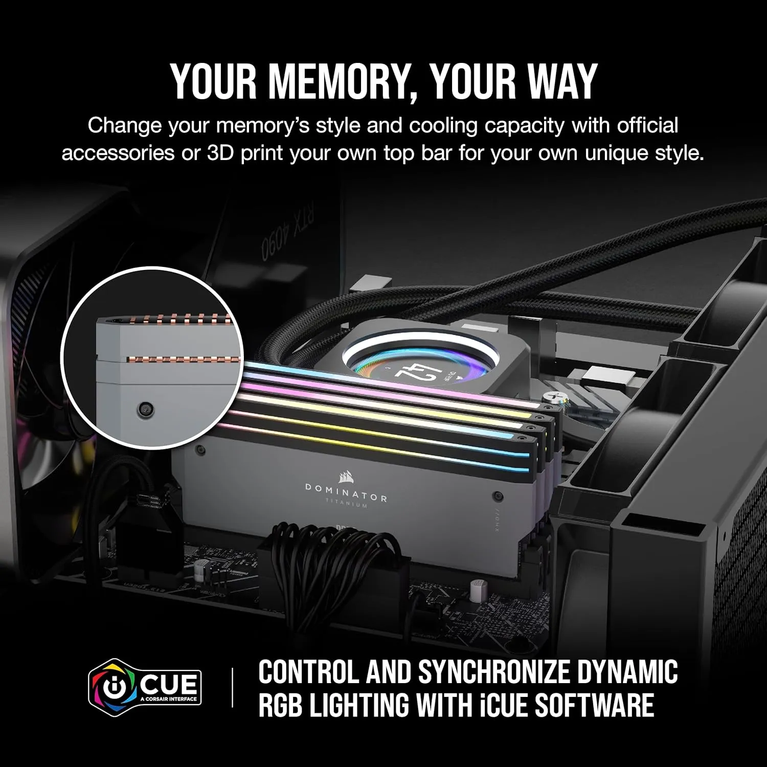 Corsair Dominator Titanium RGB DDR5 32GB (2x16GB) DDR5 6000MHz CL30 AMD Expo Intel XMP iCUE Compatible Computer Memory – Gray (CMP32GX5M2B6000Z30)
