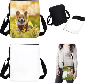 Covzoe 2 Pack Sublimation Blank Bags, Sublimation Crossbody Bag with Adjustable Strap, DIY Sublimation Shoulder Bags, Sublimation Wallets Purse Bag for Birthday Gifts Travel Supplies