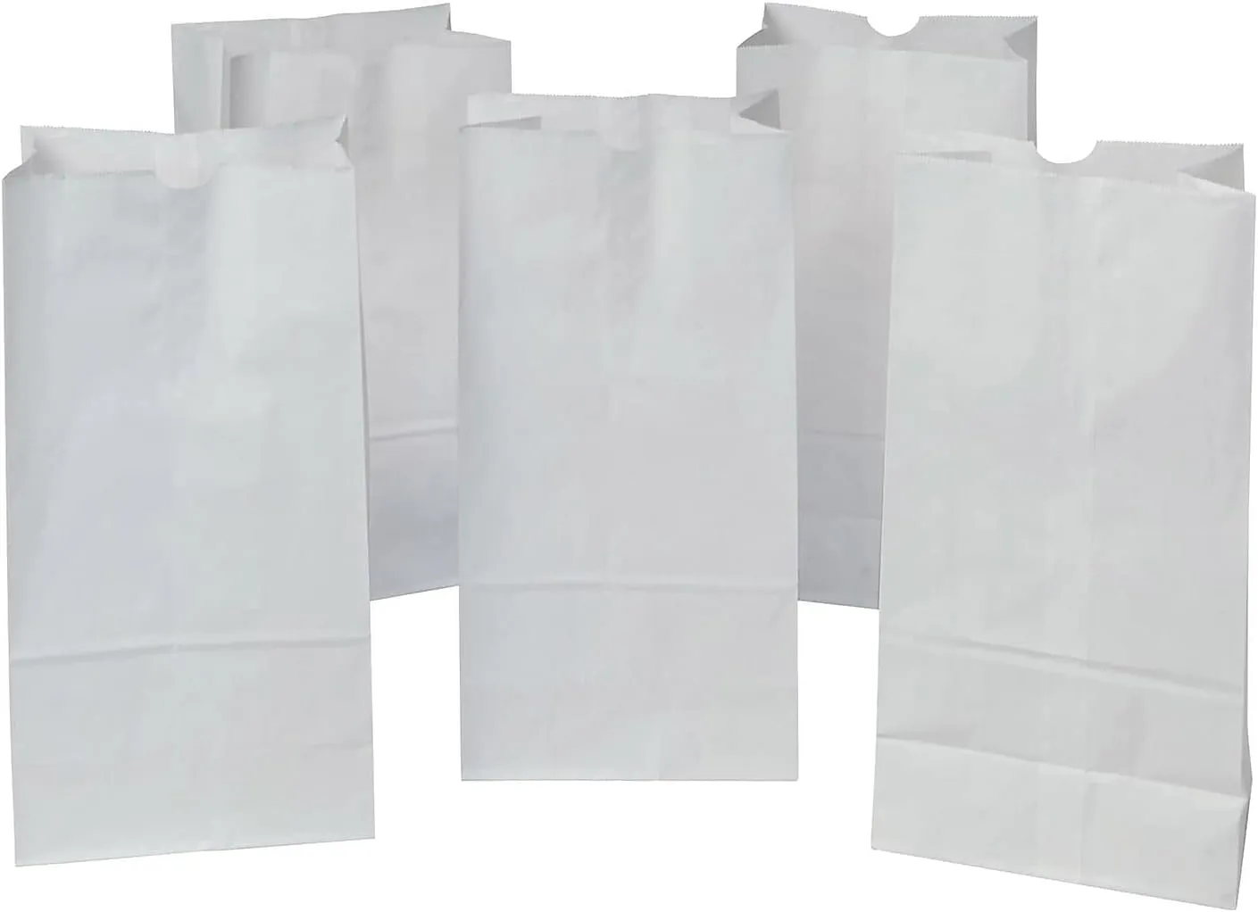 Creativity Street Kraft Bags P0072120, White, 7-1/8" x 4-3/8" x 14", 50 Bags