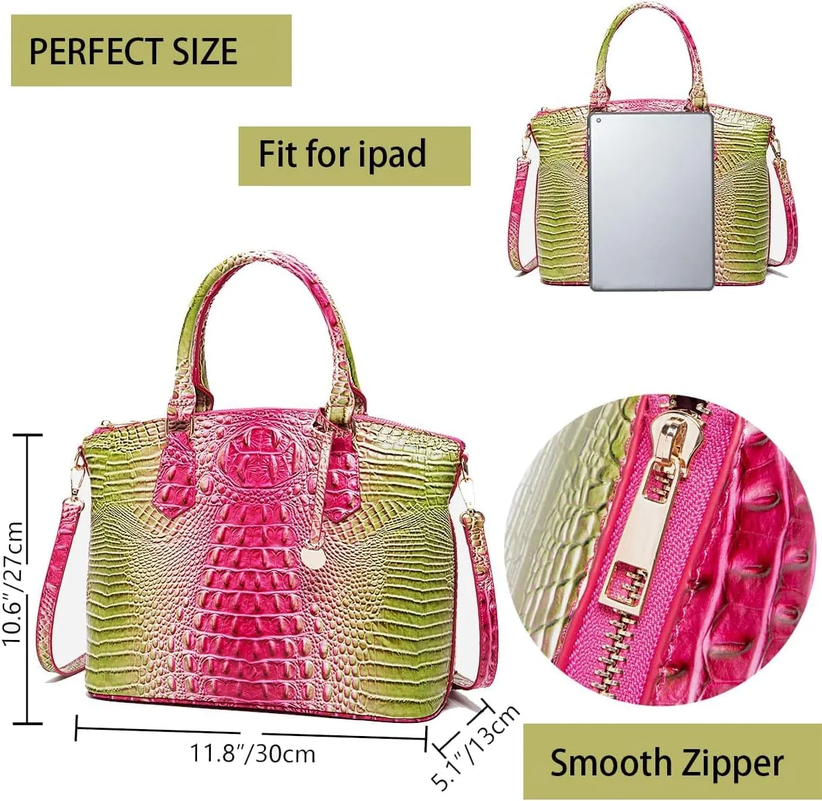 Crocodile Handbag Women Purse Satchel Bag Crossbody Classy Tote Bag Top Handle Vegan Leather Ladies Handbag purses