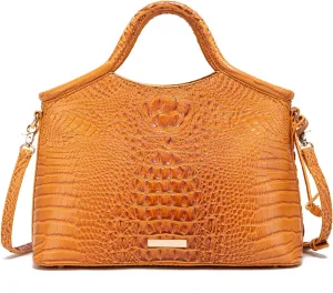 Crocodile Pattern Gradient Top Handle Satchel Large Capacity Tote Bag Casual Versatile Commuter Bag Leather