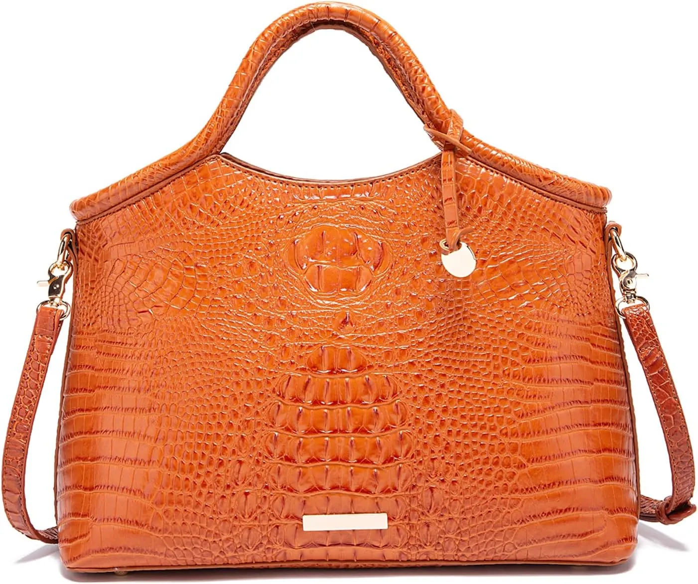 Crocodile Pattern Gradient Top Handle Satchel Large Capacity Tote Bag Casual Versatile Commuter Bag Leather