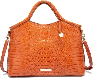 Crocodile Pattern Gradient Top Handle Satchel Large Capacity Tote Bag Casual Versatile Commuter Bag Leather