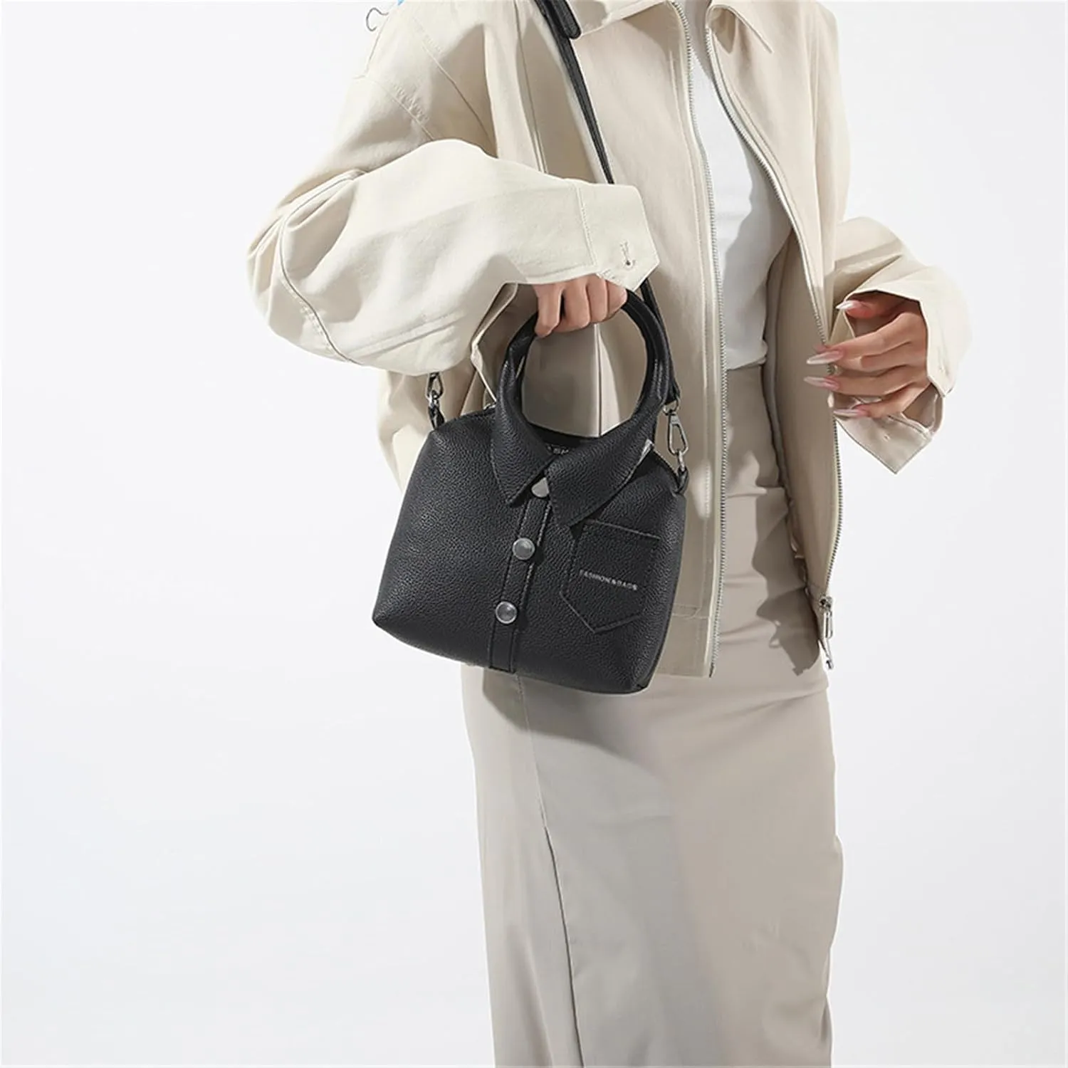 Crossbody Bag for Women Fashion PU Leather Funny Shirt Shape Shoulder Purse Top Handle Handbag with Adjustable Strap