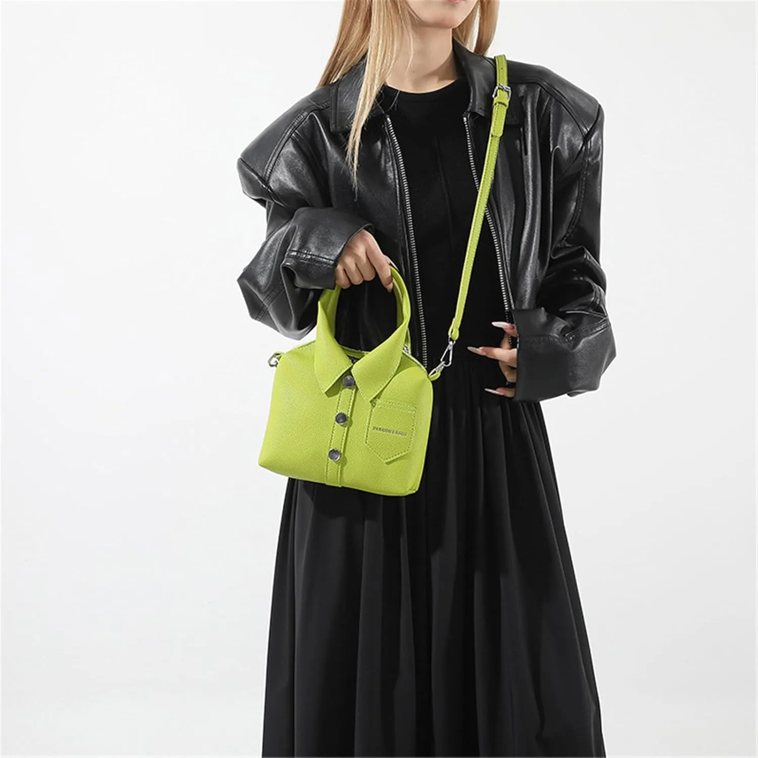 Crossbody Bag for Women Fashion PU Leather Funny Shirt Shape Shoulder Purse Top Handle Handbag with Adjustable Strap