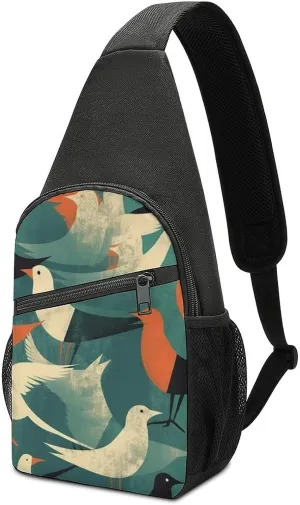 Crossbody Bag Travel Sling Bag for Men Small Sling Backpack Flock Of Birds Chest Bag Shoulder Bag for Outdoor