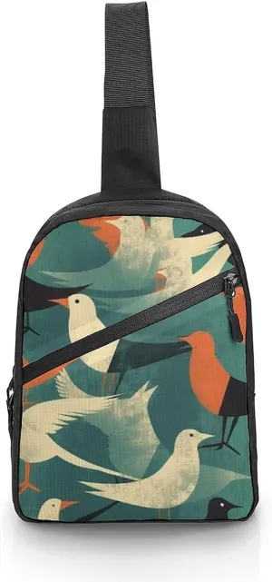 Crossbody Bag Travel Sling Bag for Men Small Sling Backpack Flock Of Birds Chest Bag Shoulder Bag for Outdoor