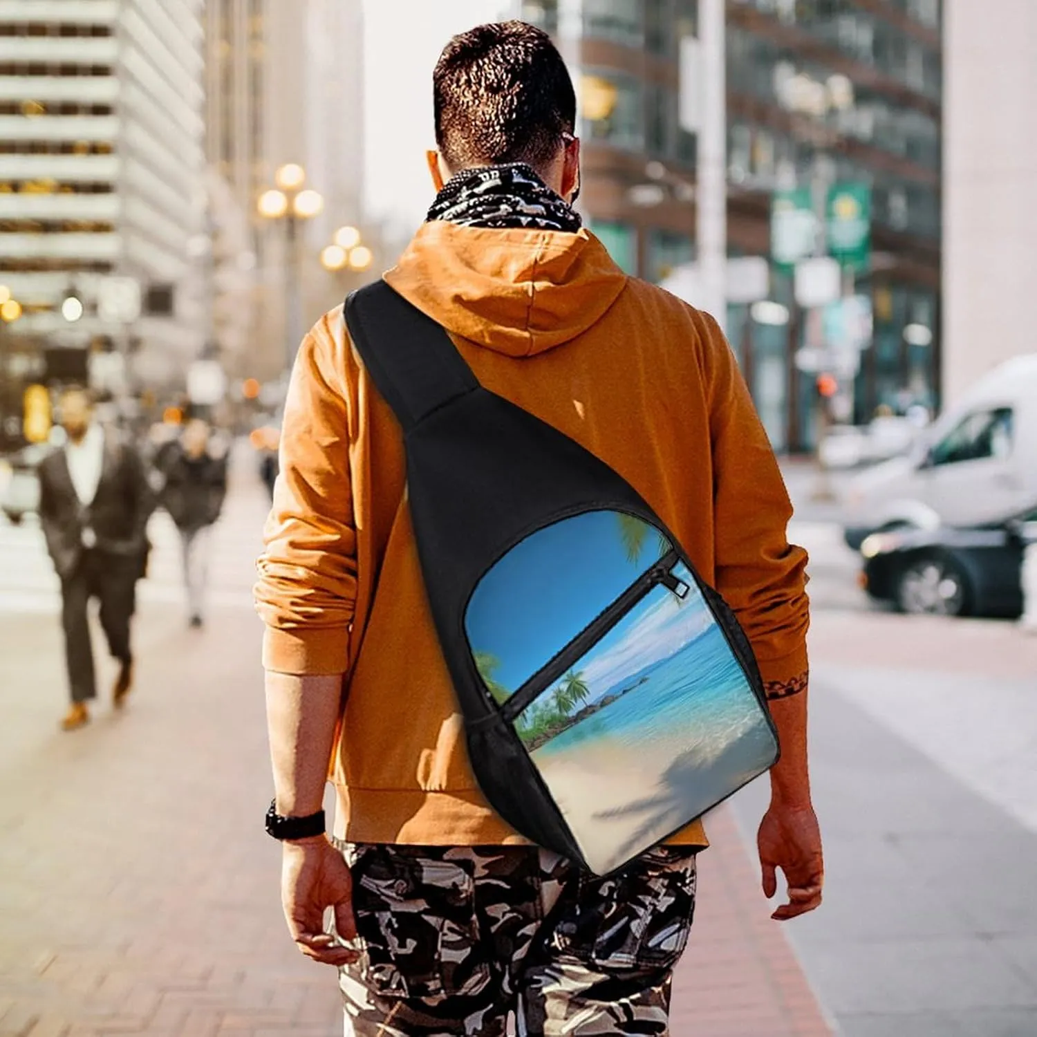 Crossbody Bag Travel Sling Bag for Men Small Sling Backpack Pineapple Chest Bag Shoulder Bag for Outdoor