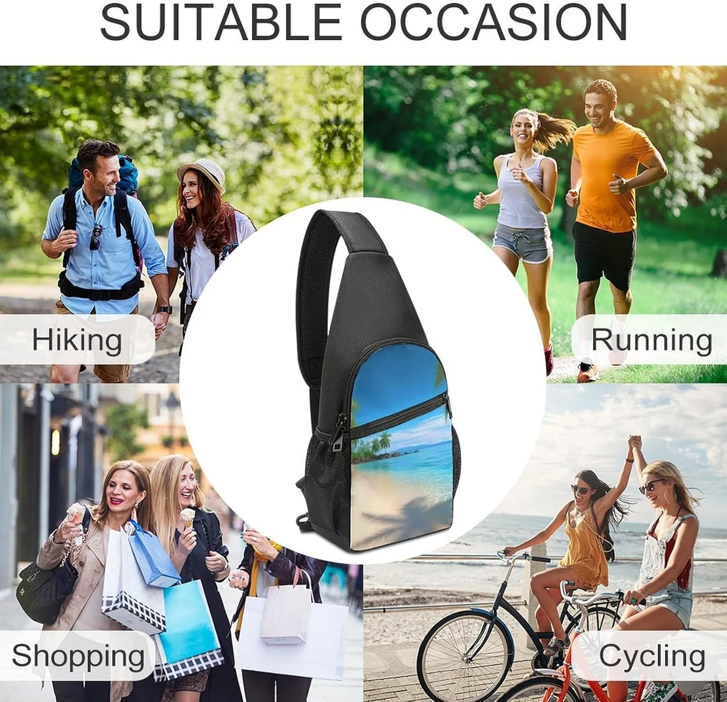 Crossbody Bag Travel Sling Bag for Men Small Sling Backpack Pineapple Chest Bag Shoulder Bag for Outdoor