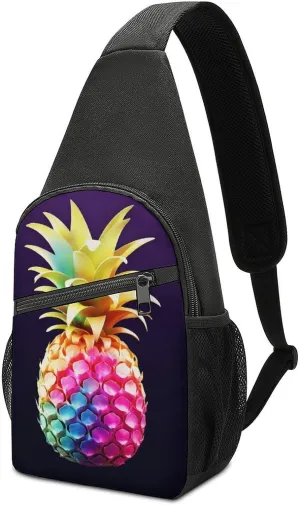 Crossbody Bag Travel Sling Bag for Men Small Sling Backpack Pineapple Chest Bag Shoulder Bag for Outdoor
