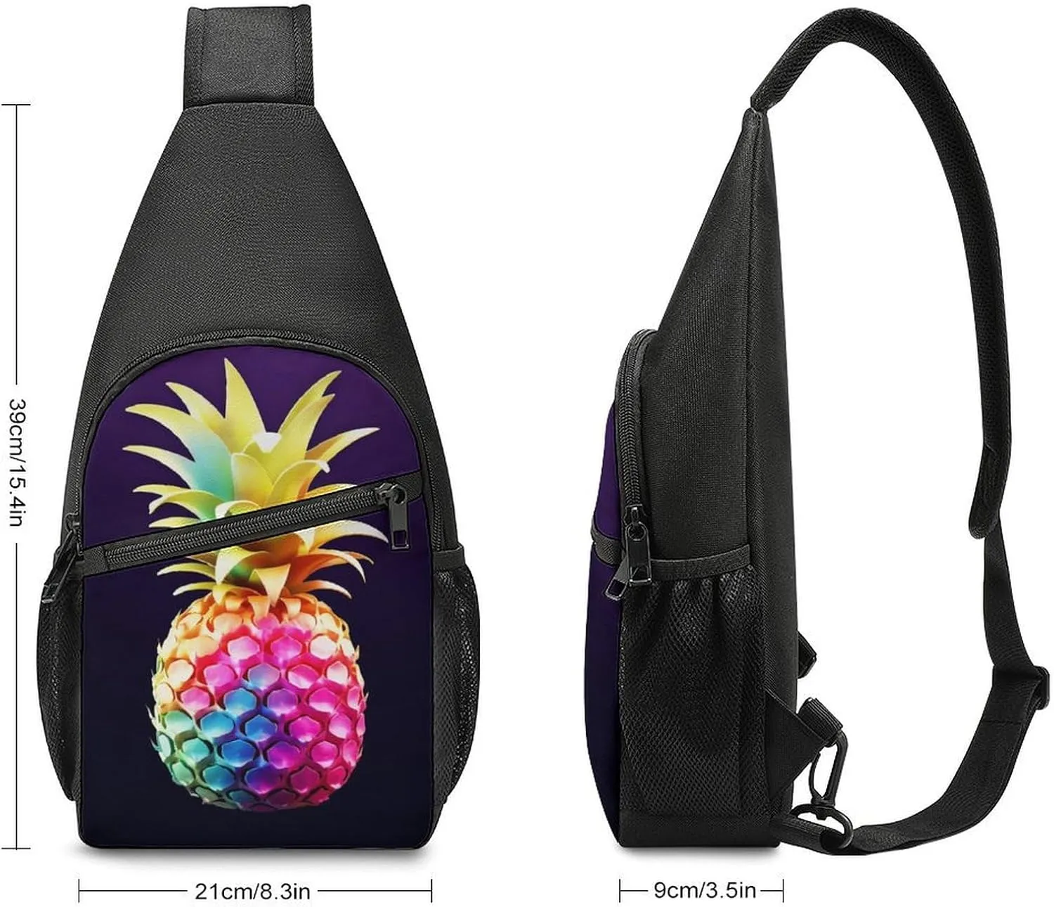 Crossbody Bag Travel Sling Bag for Men Small Sling Backpack Pineapple Chest Bag Shoulder Bag for Outdoor
