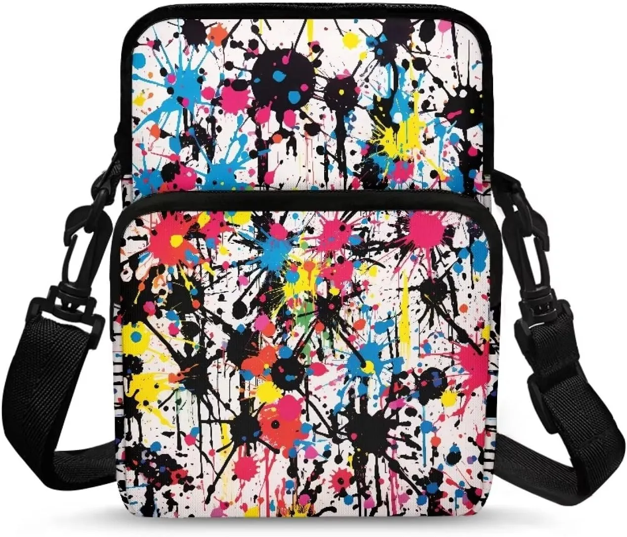 Crossbody Bags for Women Men Everywhere Belt Bag with Adjustable Strap Causal Chest Bum Bag Cross Body Purse for Workout Running Traveling Hiking, Pigment Splash Print