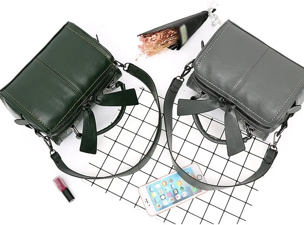 Crossbody Bags for Women PU Leather Satchel Handbags Cylinder Purse Small Boston Bag Shoulder Hobo Top Handle Bags