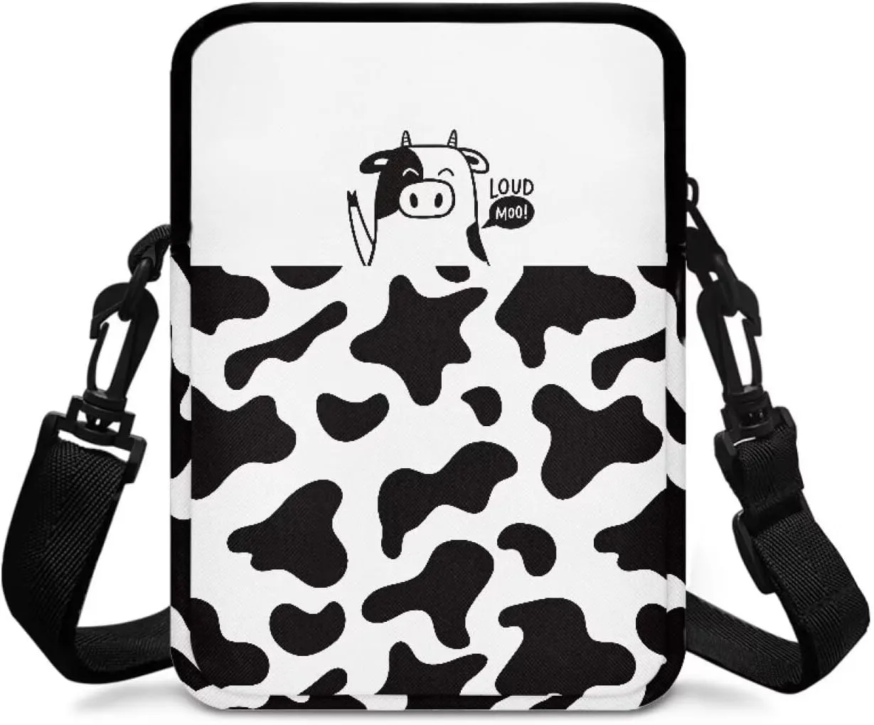 Crossbody Fanny Packs for Women Straps Replacement Crossbody Purse Crossbody Bag Belt Bag Fanny Pack with Detachable Buckle, Cute Cartoon Cow