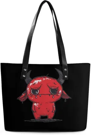 Crying Devil Women's Tote Shoulder Bag Handbag Top Handle Leather 29 * 34 * 14cm