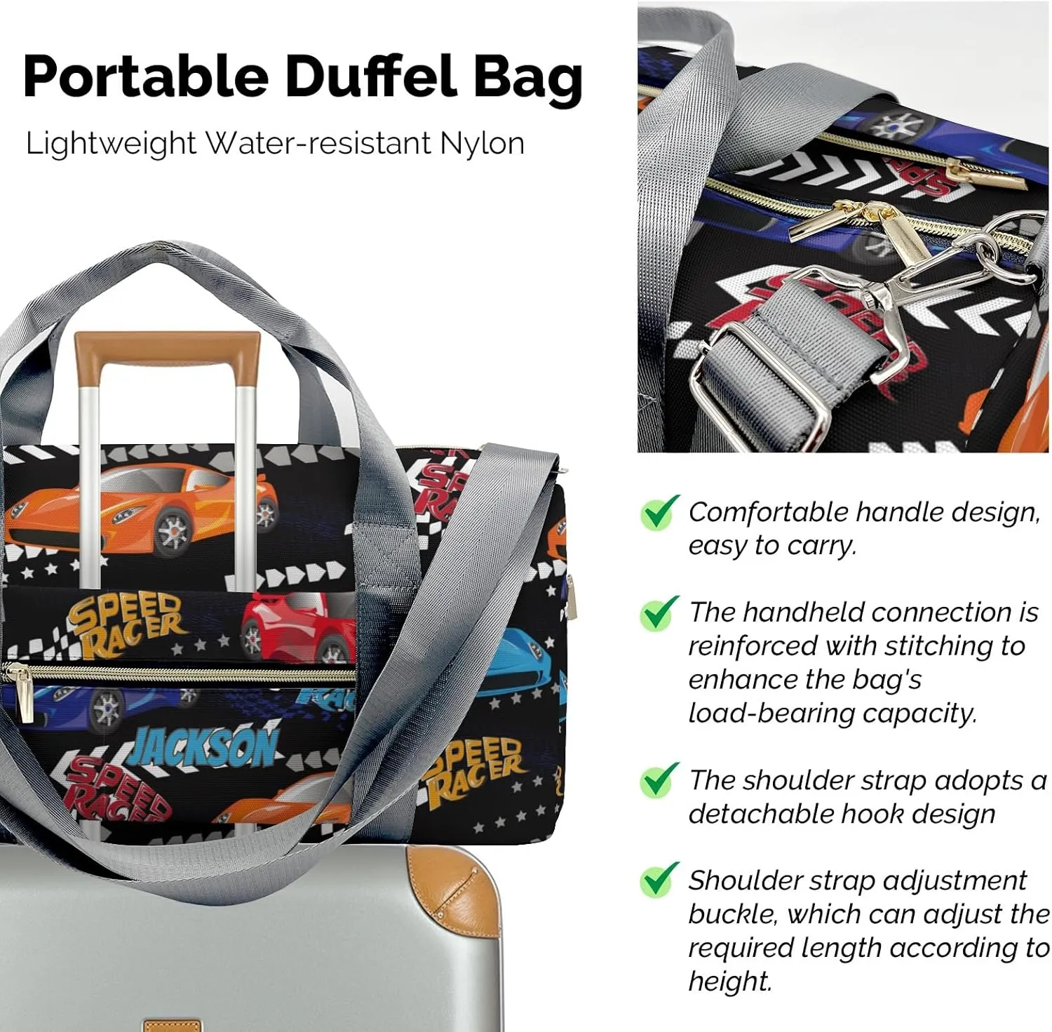 Custom Backpack Duffel Bag Cars Grunge Street Race Durability Meets Design: The Most Reliable Travel Bags on the Market