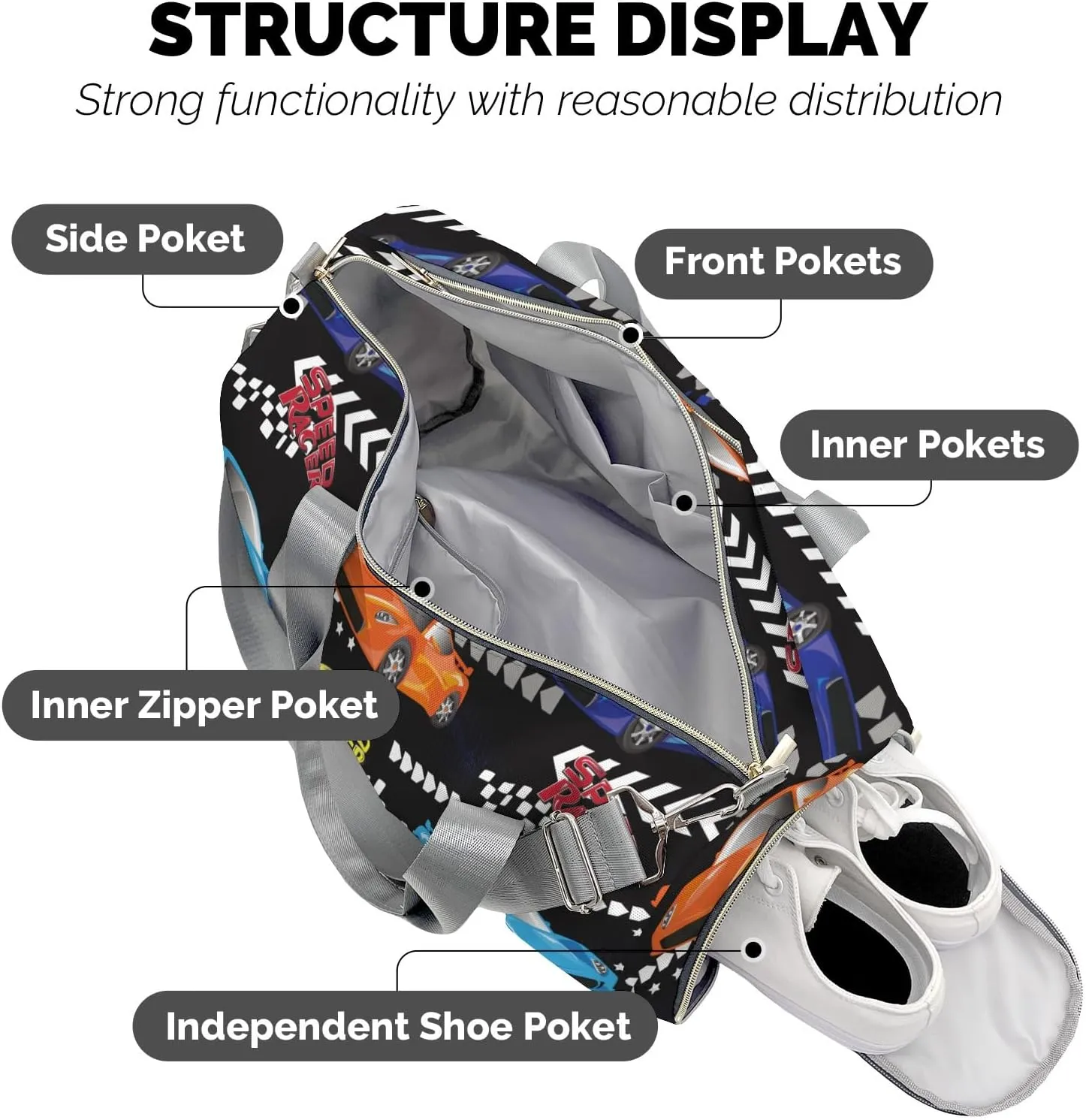 Custom Backpack Duffel Bag Cars Grunge Street Race Durability Meets Design: The Most Reliable Travel Bags on the Market