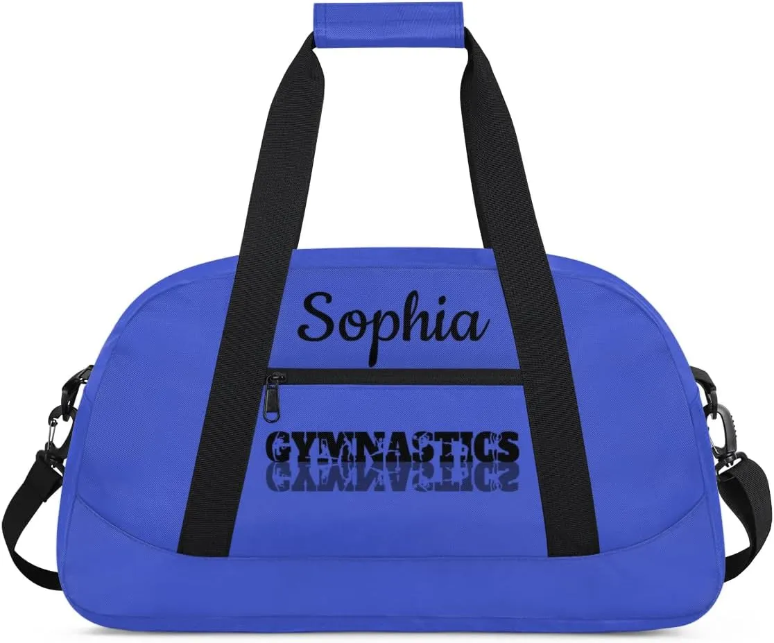 Custom Gymnastics Duffel Bag Personalized Gym Duffel Bags Dance Bag with Name Customized Gymnastics Bag for Women, Blue