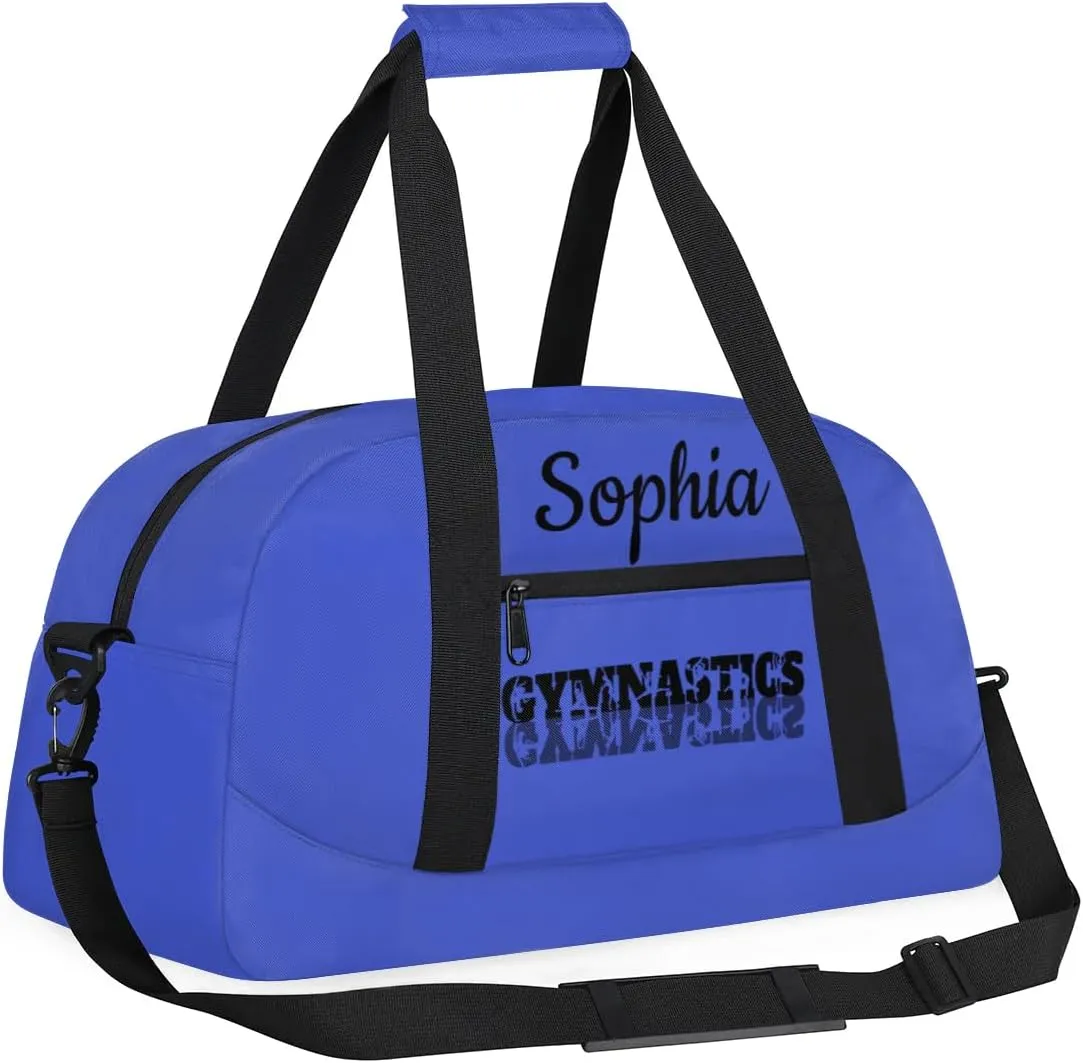 Custom Gymnastics Duffel Bag Personalized Gym Duffel Bags Dance Bag with Name Customized Gymnastics Bag for Women, Blue