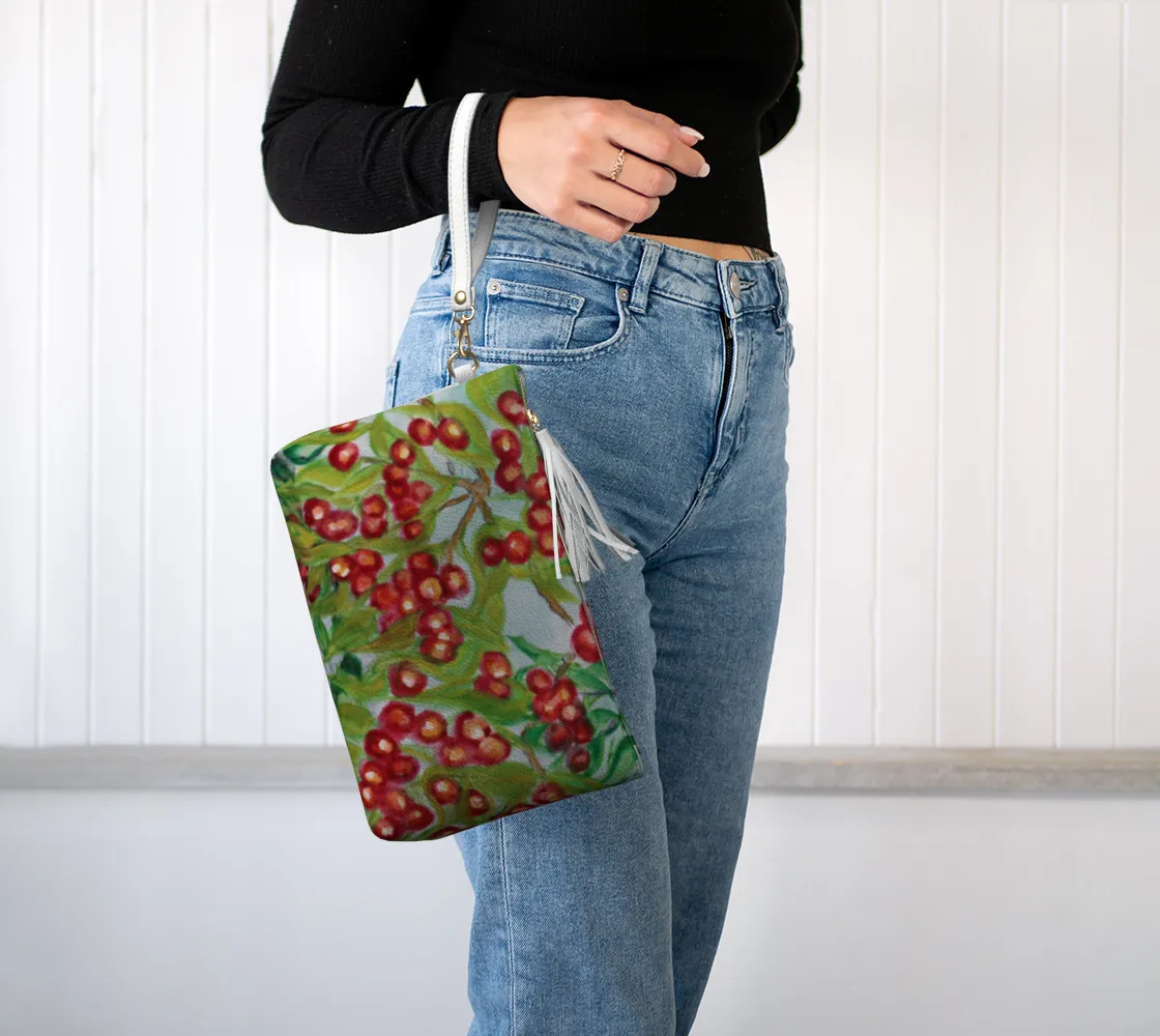 Customer-endorsed Red Bag Leather Berries Modern Makeup Vegan
