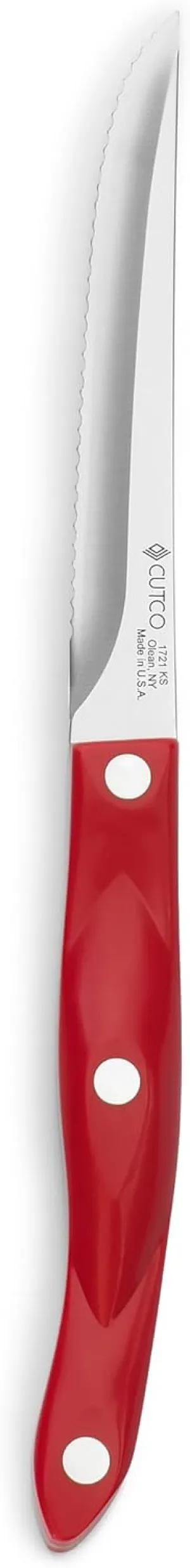 CUTCO Model 1721 Trimmer with RED handle.4.9 High Carbon Stainless blade.5.1" thermo-resin handle. in factory-sealed plastic bag.